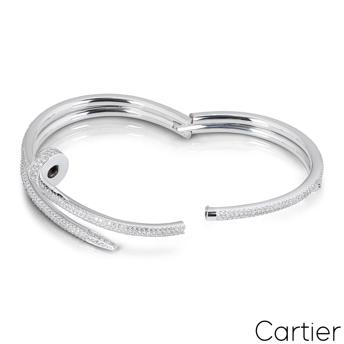 Cartier White Gold Diamond Juste Un Clou Bracelet Size 19 N6708719